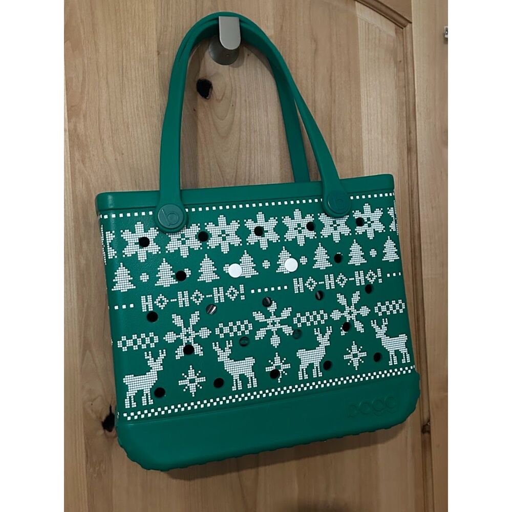 Bogg Bag Limited Edition Ugly Sweater Green Holiday Tote NWT